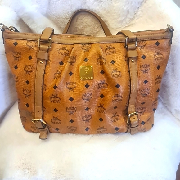 MCM Bags Mcm Tote Bag Cognac With Zipper Poshmark